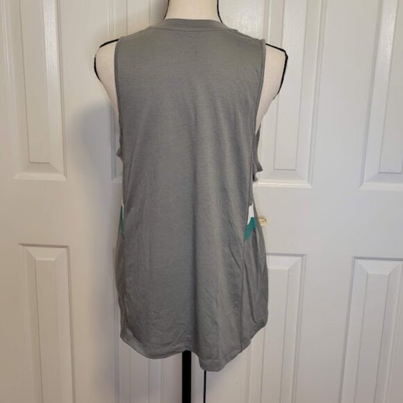 Nike Dri-FIT Sleeveless Tank Top – Size Medium, Gray with Teal & White Accents - Picture 4 of 5